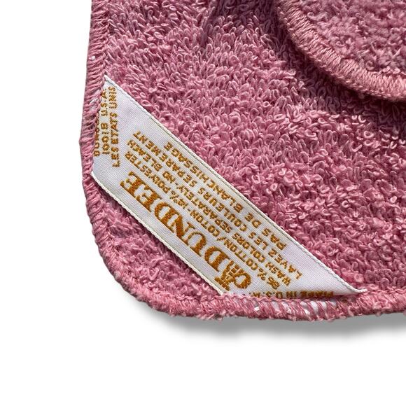 Vtg Dundee Brand Lace Trim Pink Face Cloth Cotton Floral Butterfly Cottage New - Picture 8 of 11